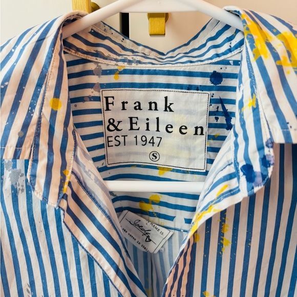 NWOT Frank & Eileen Joedy Boyfriend Paint Splatter Relaxed Button Up Shirt - Picture 5 of 6